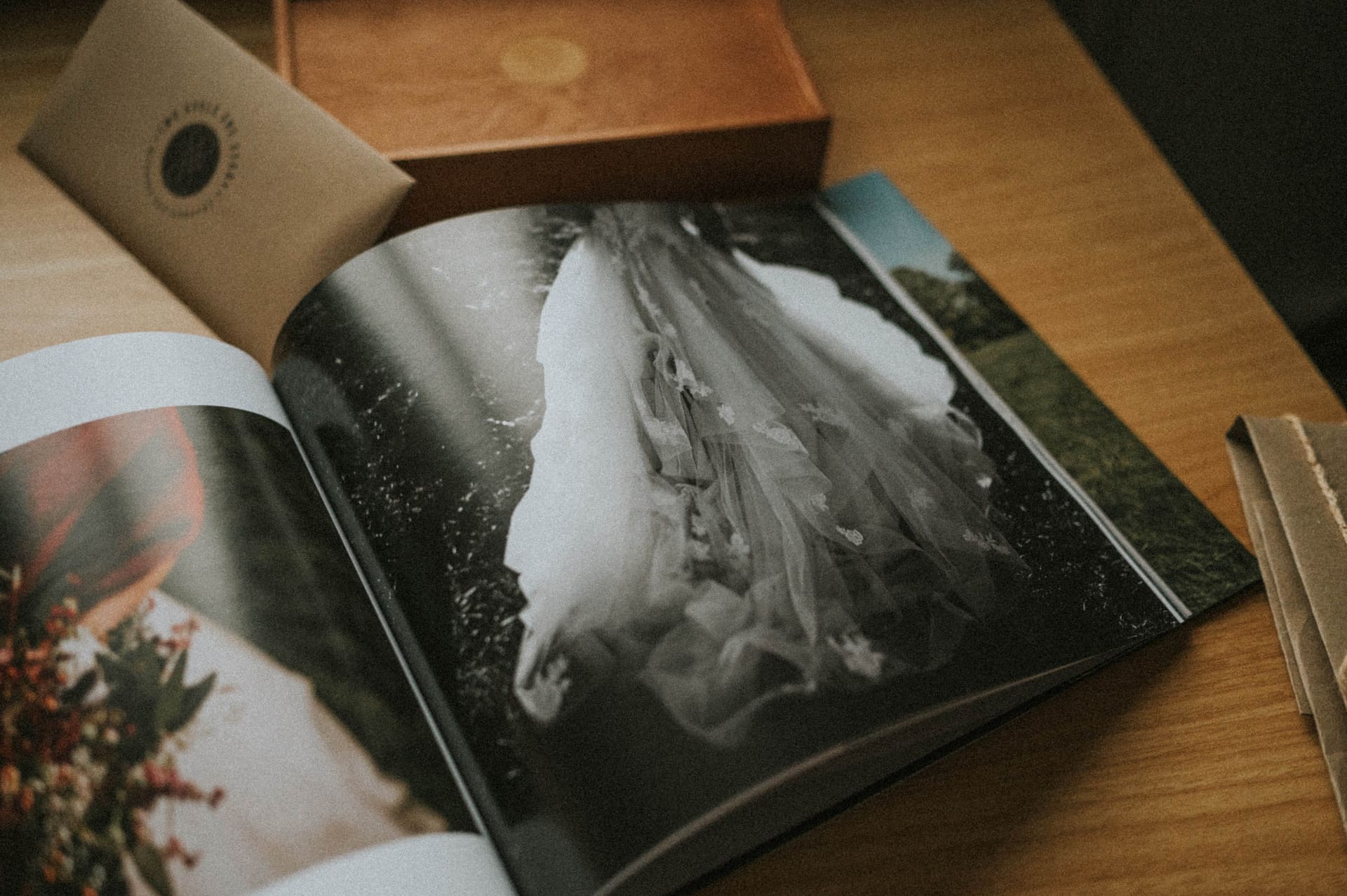 Wedding album spread on Mohawk Superfine paper