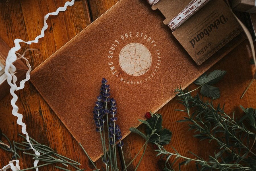 Wooden keepsake box with fine-art prints